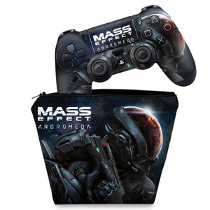 KIT Capa Case e Skin Anti-Rage PS4 Controle - Mass Effect: Andromeda - Pop Arte Skins