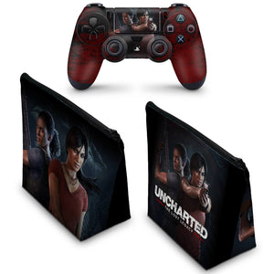 KIT Capa Case e Skin Anti-Rage PS4 Controle - Uncharted Lost Legacy - Pop Arte Skins - foto 2