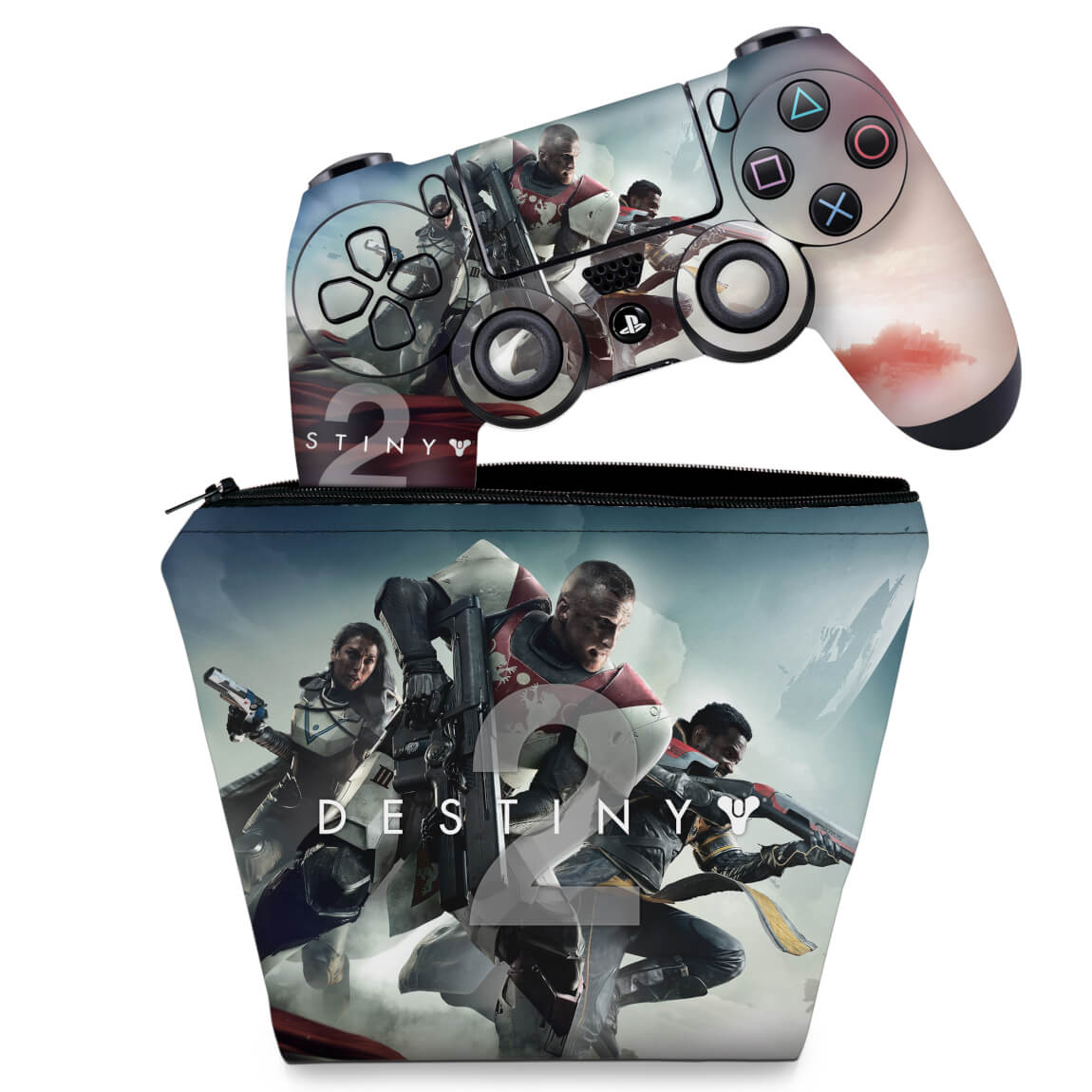 KIT Capa Case e Skin Anti-Rage PS4 Controle - Destiny 2