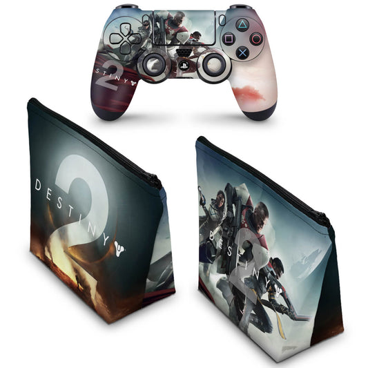 KIT Capa Case e Skin Anti-Rage PS4 Controle - Destiny 2