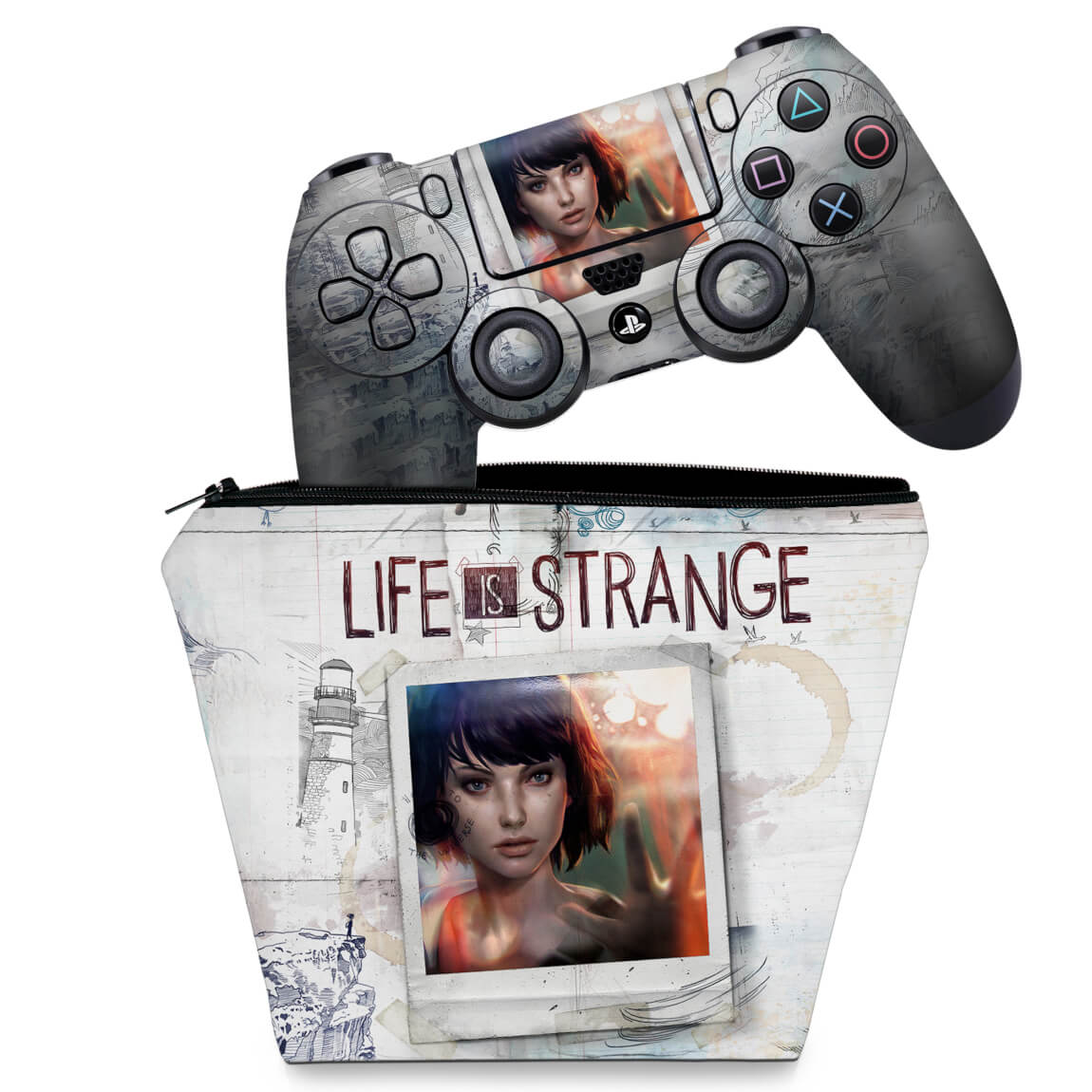 KIT Capa Case e Skin Anti-Rage PS4 Controle - Life Is Strange