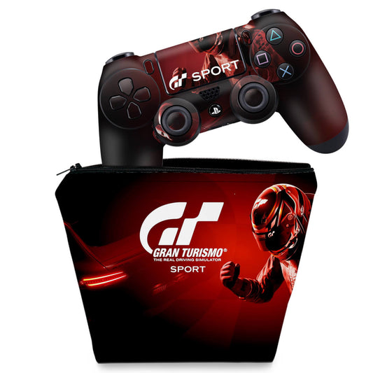 KIT Capa Case e Skin Anti-Rage PS4 Controle - Gran Turismo
