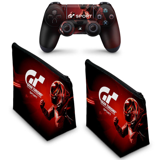 KIT Capa Case e Skin Anti-Rage PS4 Controle - Gran Turismo