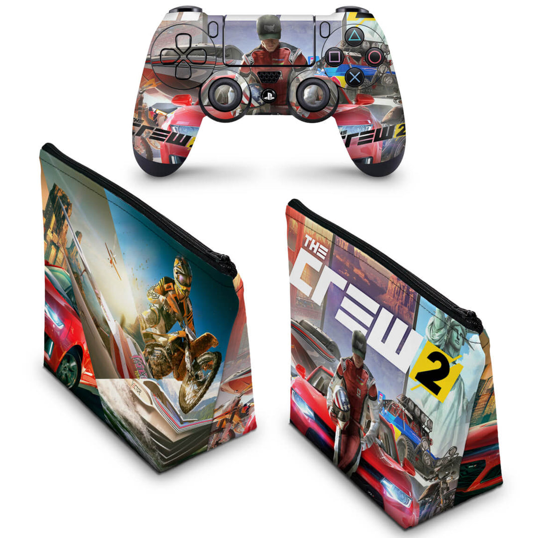 KIT Capa Case e Skin Anti-Rage PS4 Controle - The Crew 2 - Pop Arte Skins - foto 2