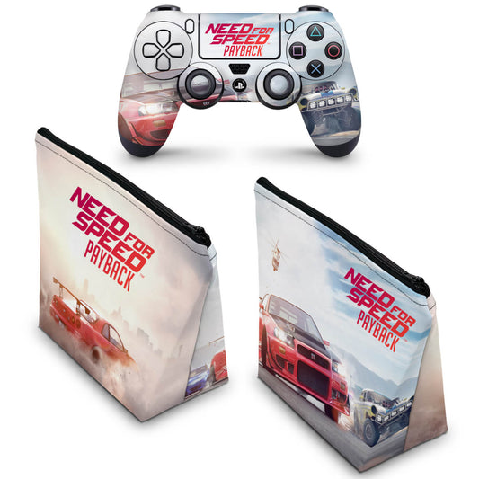 KIT Capa Case e Skin Anti-Rage PS4 Controle - Need For Speed Payback