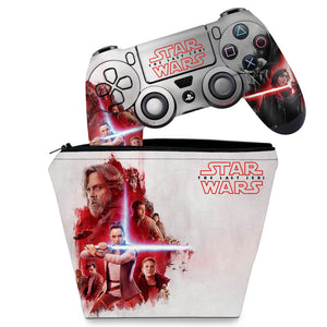 KIT Capa Case e Skin Anti-Rage PS4 Controle - Star Wars The Last Jedi - Pop Arte Skins