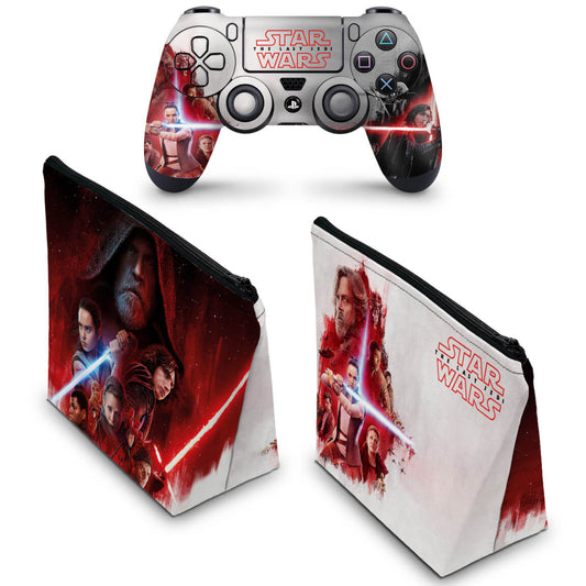 KIT Capa Case e Skin Anti-Rage PS4 Controle - Star Wars The Last Jedi