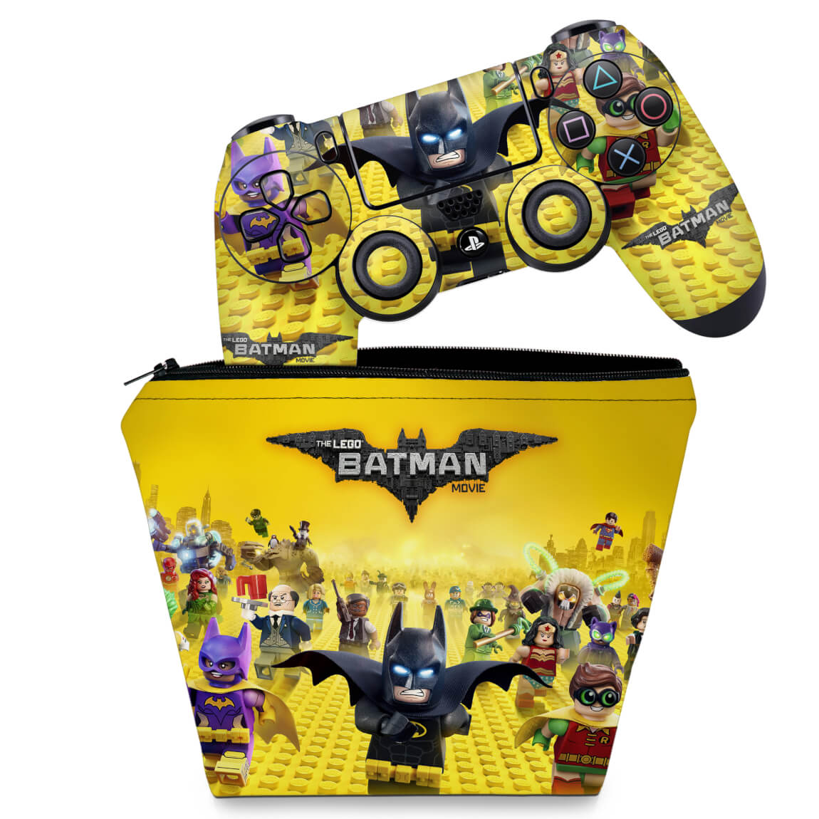 KIT Capa Case e Skin Anti-Rage PS4 Controle - Lego Batman