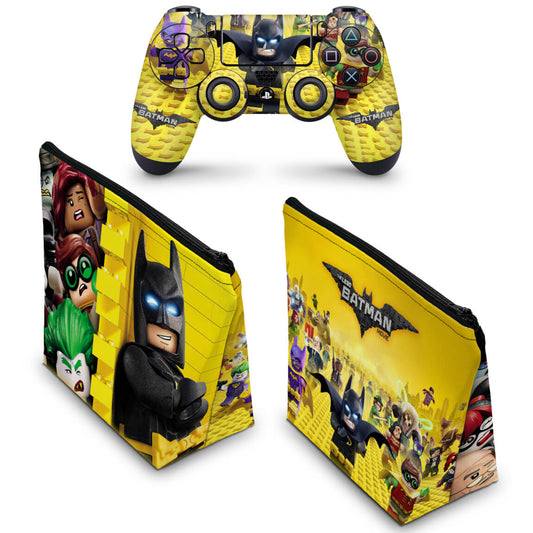 KIT Capa Case e Skin Anti-Rage PS4 Controle - Lego Batman