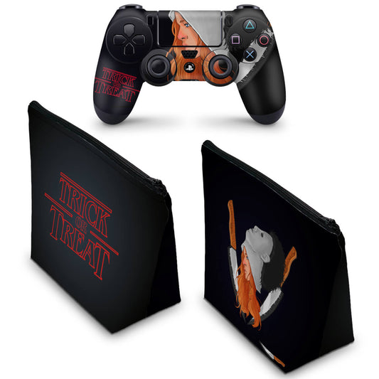 KIT Capa Case e Skin Anti-Rage PS4 Controle - Stranger Things Max
