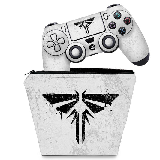 KIT Capa Case e Skin Anti-Rage PS4 Controle - The Last Of Us Firefly