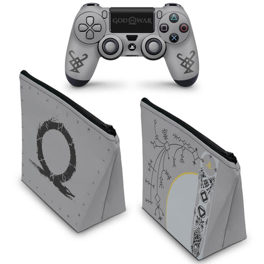 KIT Capa Case e Skin Anti-Rage PS4 Controle - God Of War Limited Edition