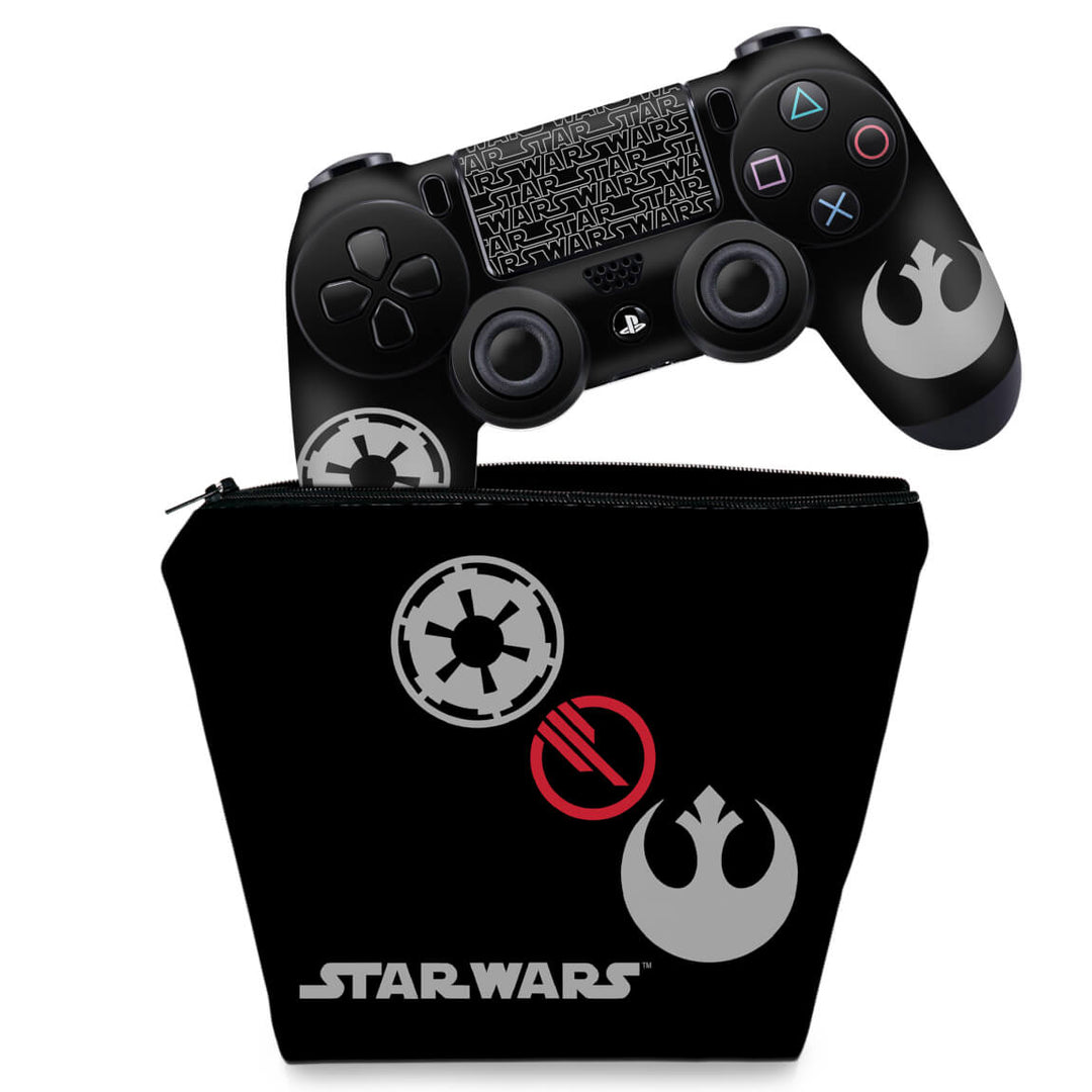 KIT Capa Case e Skin Anti-Rage PS4 Controle - Star Wars Battlefront 2 Edition - Pop Arte Skins