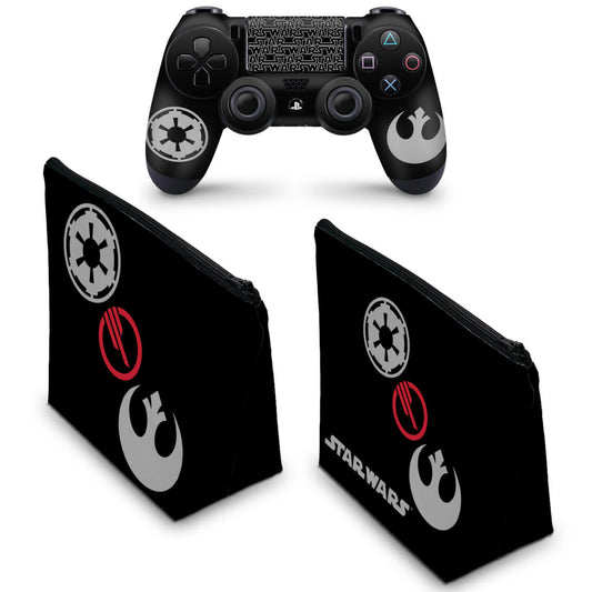 KIT Capa Case e Skin Anti-Rage PS4 Controle - Star Wars Battlefront 2 Edition