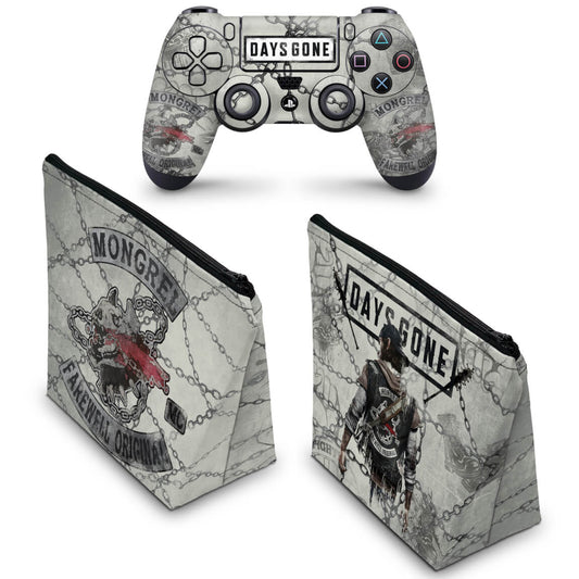 KIT Capa Case e Skin Anti-Rage PS4 Controle - Days Gone