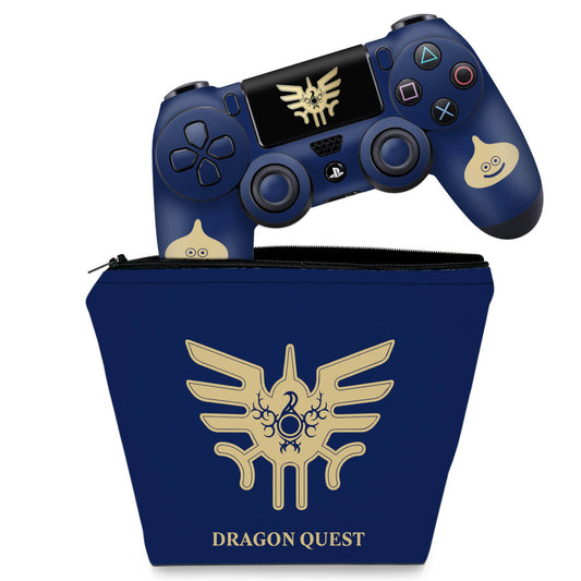 KIT Capa Case e Skin Anti-Rage PS4 Controle - Dragon Quest Bundle