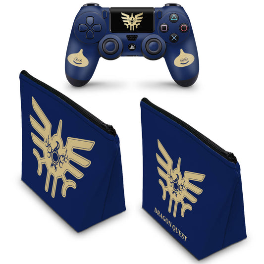 KIT Capa Case e Skin Anti-Rage PS4 Controle - Dragon Quest Bundle