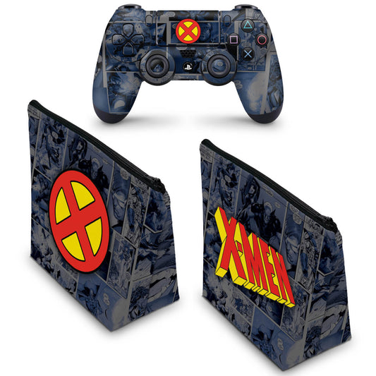 KIT Capa Case e Skin Anti-Rage PS4 Controle - X-Men Comics