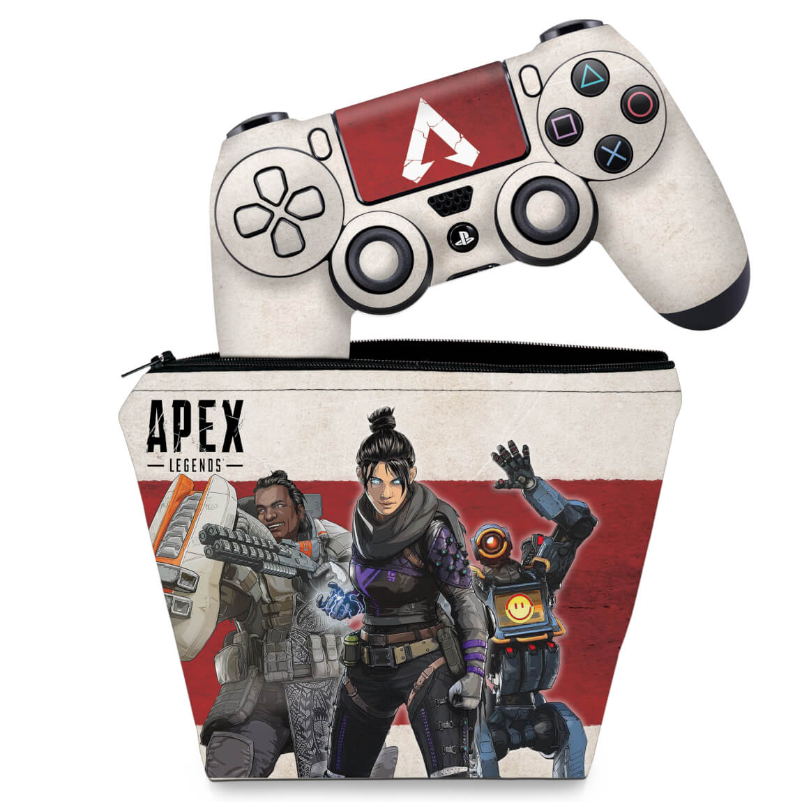 KIT Capa Case e Skin Anti-Rage PS4 Controle - Apex Legends