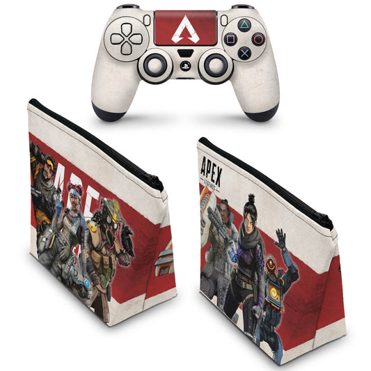 KIT Capa Case e Skin Anti-Rage PS4 Controle - Apex Legends