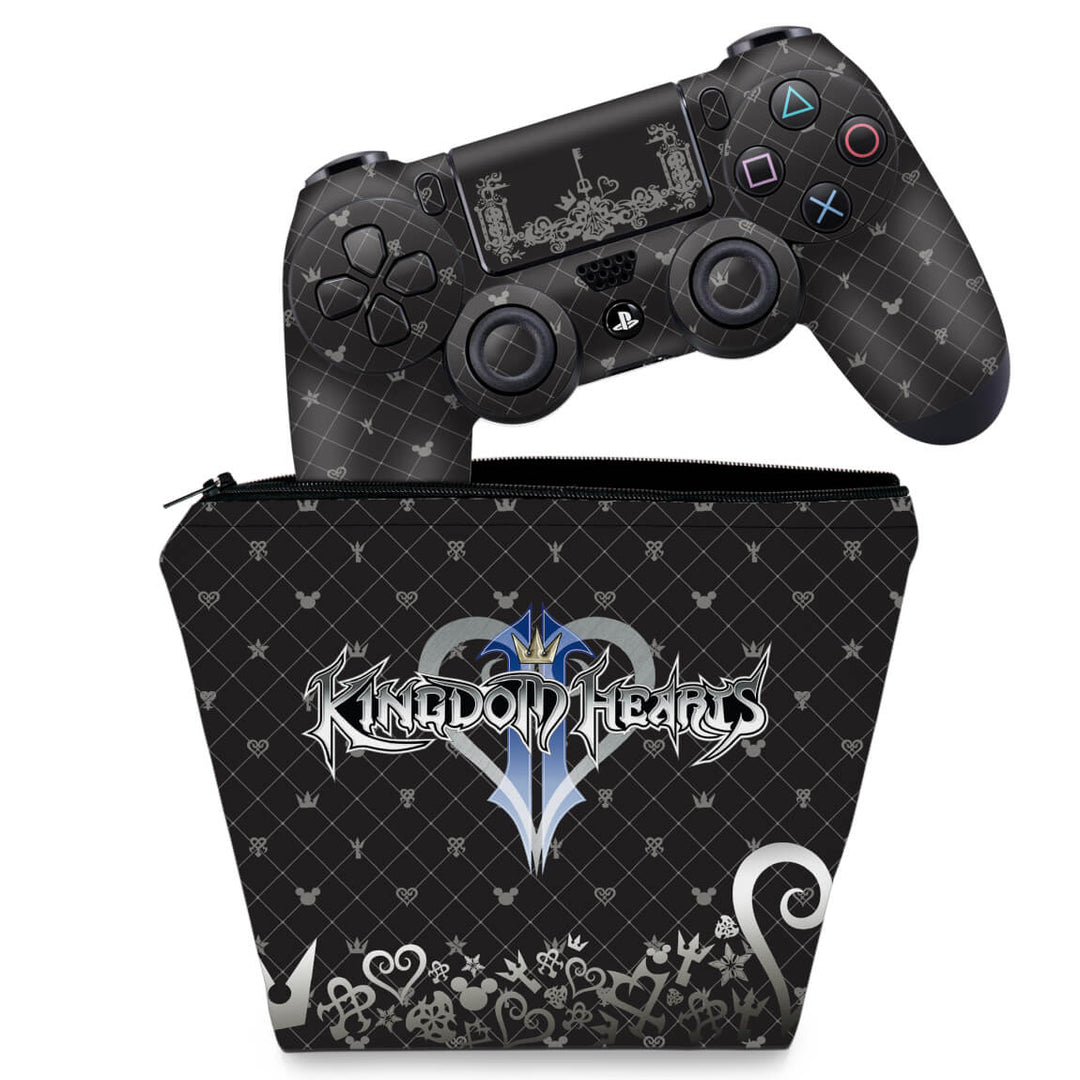 KIT Capa Case e Skin Anti-Rage PS4 Controle - Kingdom Hearts 3 Iii - Pop Arte Skins