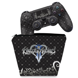 KIT Capa Case e Skin Anti-Rage PS4 Controle - Kingdom Hearts 3 Iii - Pop Arte Skins