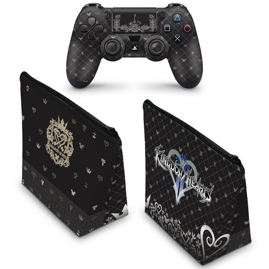 KIT Capa Case e Skin Anti-Rage PS4 Controle - Kingdom Hearts 3 Iii