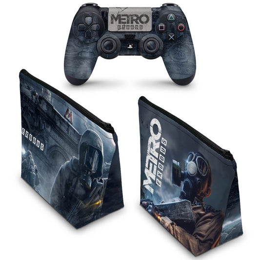 KIT Capa Case e Skin Anti-Rage PS4 Controle - Metro Exodus