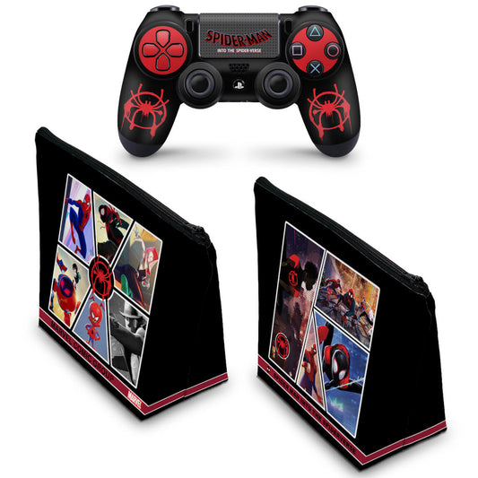 KIT Capa Case e Skin Anti-Rage PS4 Controle - Homem-Aranha No Aranhaverso