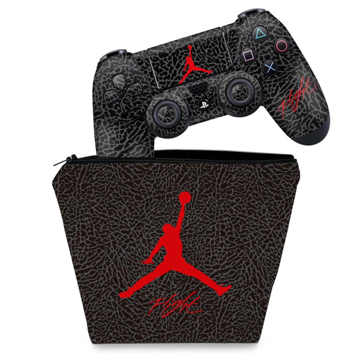 KIT Capa Case e Skin Anti-Rage PS4 Controle - Air Jordan Flight