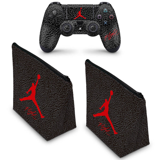 KIT Capa Case e Skin Anti-Rage PS4 Controle - Air Jordan Flight