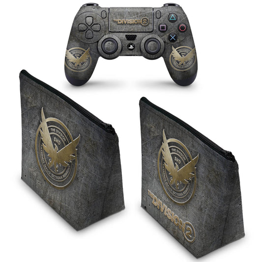 KIT Capa Case e Skin Anti-Rage PS4 Controle - The Division 2