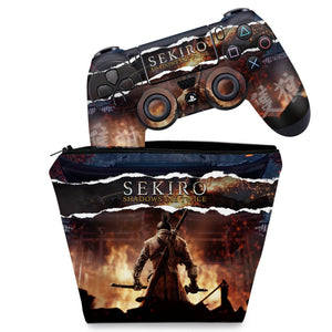 KIT Capa Case e Skin Anti-Rage PS4 Controle - Sekiro - Pop Arte Skins