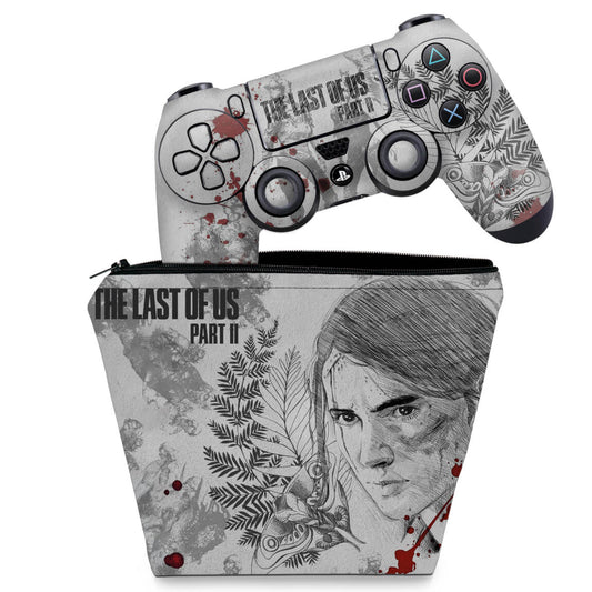 KIT Capa Case e Skin Anti-Rage PS4 Controle - The Last Of Us Part 2 Ii