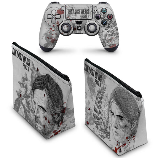 KIT Capa Case e Skin Anti-Rage PS4 Controle - The Last Of Us Part 2 Ii