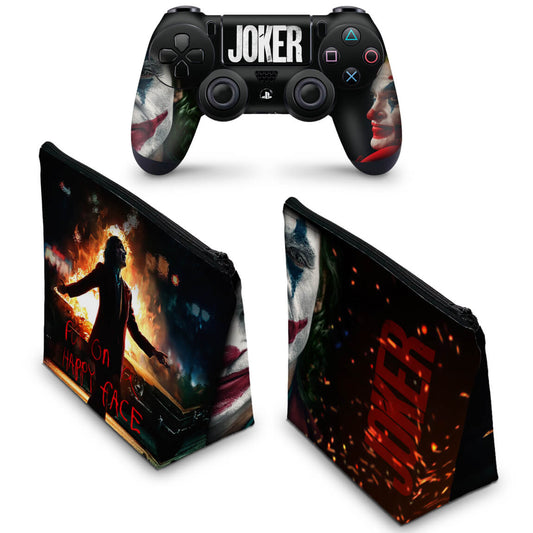 KIT Capa Case e Skin Anti-Rage PS4 Controle - Joker Coringa Filme