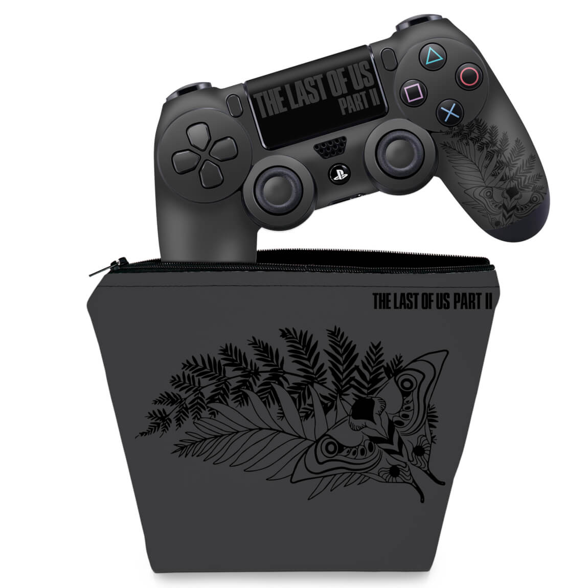 KIT Capa Case e Skin Anti-Rage PS4 Controle - The Last Of Us Part 2 Ii Bundle