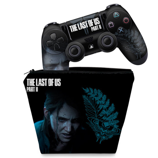 KIT Capa Case e Skin Anti-Rage PS4 Controle - The Last Of Us Part 2 Ii B