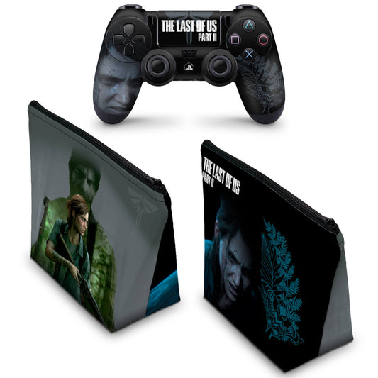 KIT Capa Case e Skin Anti-Rage PS4 Controle - The Last Of Us Part 2 Ii B