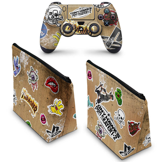 KIT Capa Case e Skin Anti-Rage PS4 Controle - Tony Hawk's Pro Skater
