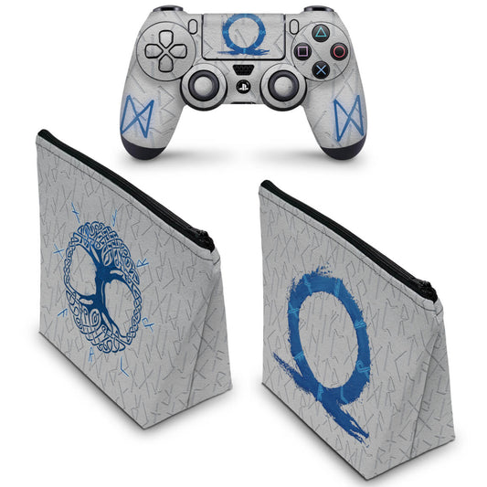 KIT Capa Case e Skin Anti-Rage PS4 Controle - God of War Ragnarok