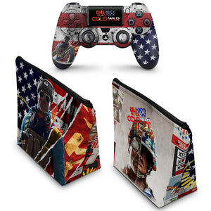 KIT Capa Case e Skin Anti-Rage PS4 Controle - Call Of Duty Cold War - Pop Arte Skins - foto 2