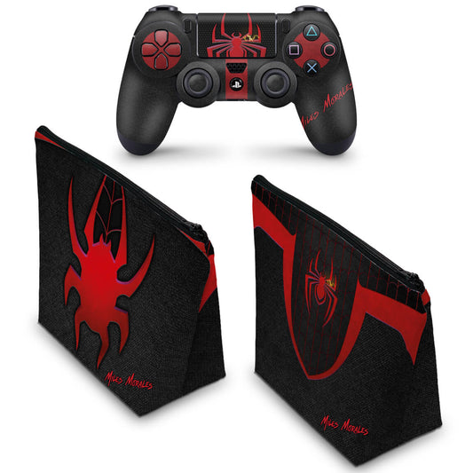 KIT Capa Case e Skin Anti-Rage PS4 Controle - Spider-Man: Miles Morales