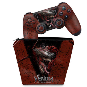 KIT Capa Case e Skin Anti-Rage PS4 Controle - Venom Tempo de Carnificina - Pop Arte Skins
