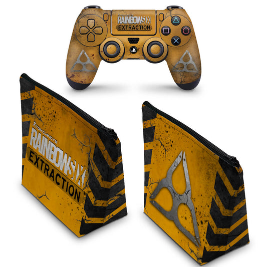 KIT Capa Case e Skin Anti-Rage PS4 Controle - Tom Clancy's Rainbow Six Siege Extraction