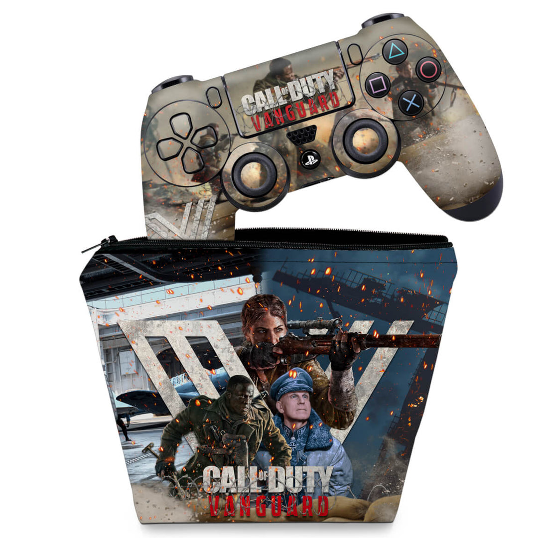 KIT Capa Case e Skin Anti-Rage PS4 Controle - Call of Duty Vanguard - Pop Arte Skins
