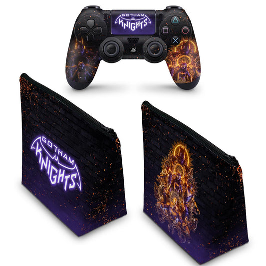 KIT Capa Case e Skin Anti-Rage PS4 Controle - Gotham Knights