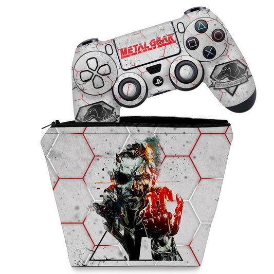 KIT Capa Case e Skin Anti-Rage PS4 Controle - Metal Gear Solid