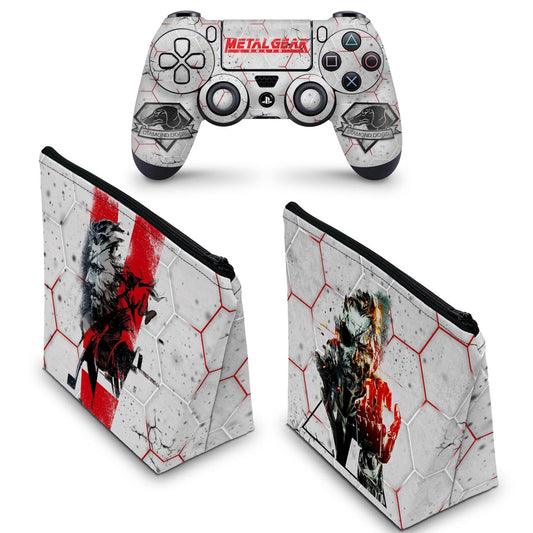 KIT Capa Case e Skin Anti-Rage PS4 Controle - Metal Gear Solid