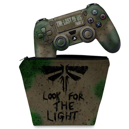 KIT Capa Case e Skin Anti-Rage PS4 Controle - The Last of Us Part 1 I